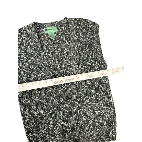 Vintage Academia Highland Isles Sweater Vest Wool Blend Marled Gray White Small - Picture 7 of 10